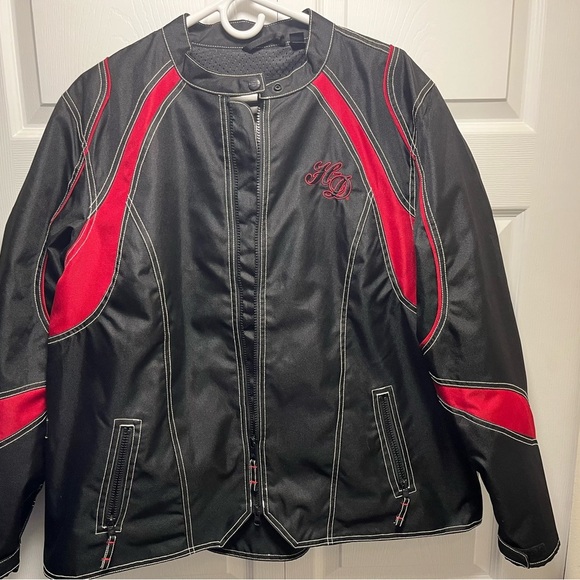 NWOT Harley-Davidson Black and Red Lightweight Motorcycle Jacket - Picture 1 of 14